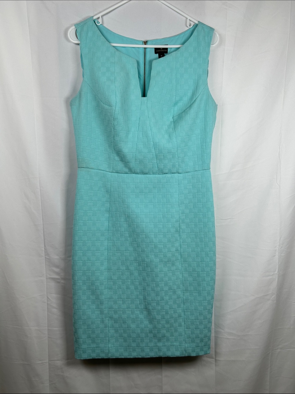 Worthington Princess Cut Shift Dress Women’s Size 14 Aqua